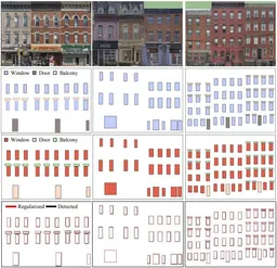 Fast and regularized reconstruction of building façades from street-view images using binary integer programming